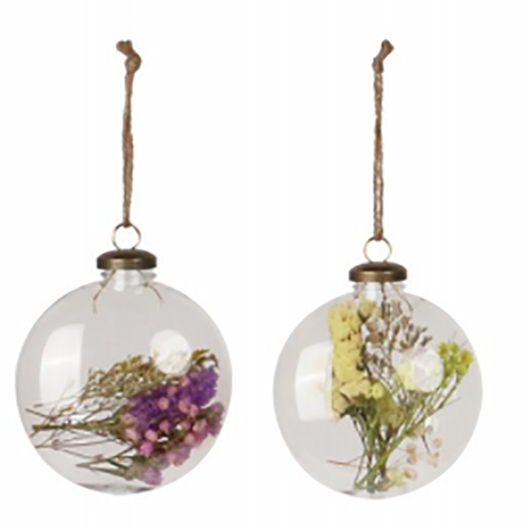 Стеклянные шарики K & B в виде подвесного шара, домашний декор с сушеным цветком внутри