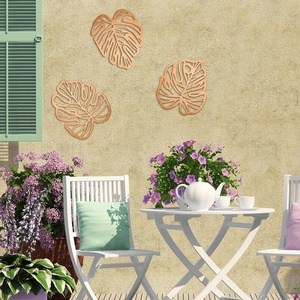 Hojas de <span class=keywords><strong>Palma</strong></span> de madera Decoración de pared Hojas de madera Planta Decoración de pared Escultura colgante de madera Placa de planta tropical vintage - Product Image 5