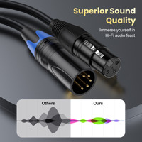 Câble audio xlr mâle 3 broches à femelle 5 broches pour microphone DMX scène lumière retournement etc.