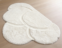 Langflorige Teppiche in Einfarbigem Cremefarben und Hochwertigem Stil Maßgefertigte Teppiche Wohnzimmer Großer Flauschiger Teppich