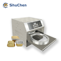 Machine de scellage semi-automatique Shuchen pour contenants alimentaires en aluminium, idéale pour la restauration rapide et les pâtisseries