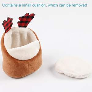 ABLAZEZAI 면 경량 햄스터 침대 미니 소형 동물 부드럽고 따뜻한 손세탁 가능 둥지 소파 침대 쥐 케이지 액세서리 (브라운) - Product Image 4