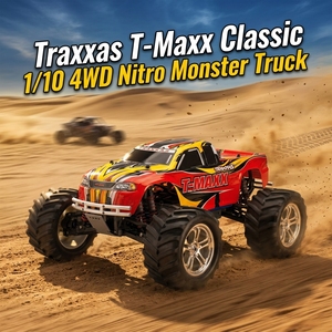 <span class=keywords><strong>Traxxas</strong></span> T-Maxx Classic 1/10 4WD Nitro Monster Truck TRX 2.5, Motor de Carreras con Arranque Fácil, Auto de 2 Velocidades, Control Remoto, Coche <span class=keywords><strong>RC</strong></span> - Product Image 1