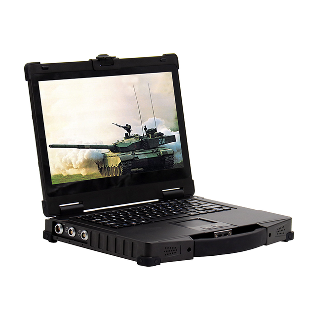 EVAK 14 Inch RJ45 Port Industrial Rugged Laptop IP65 PC Fingerprint Recognition Built-in Face Image Capture in Stock