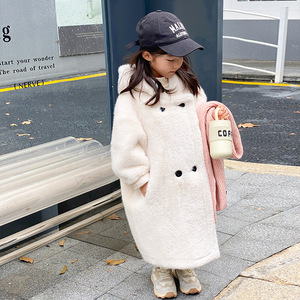 Cappotto in <span class=keywords><strong>pelliccia</strong></span> sintetica di velluto di visone Midi con cappuccio e cappuccio per ragazzi e ragazze lungo abbigliamento per il corpo in <span class=keywords><strong>pelliccia</strong></span> per bambini - Product Image 6