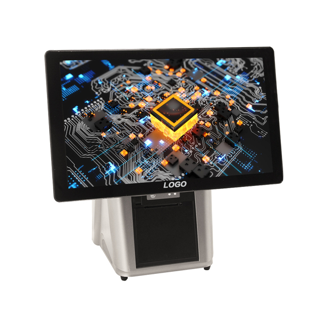 15.6"Single Dual Touch Screen Windows Linux POS System Device With Barcode Cash Box and Thermal Printer for Fast Food