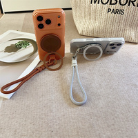 Étui de téléphone élégant à texture brossée de qualité supérieure pour iPhone 18 17 Pro Max 16 15 14 13 avec support rotatif à 360° et dragonne de protection