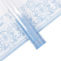 Papier d'emballage de bouquet imprimé à motif de dentelle transparente Plastique OPP étanche avec revêtement PE pour les fleuristes