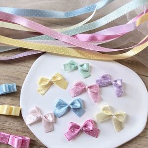 Ruban en satin polyester imprimé feuille d'argent haute ténacité de 1 cm, brodé rose simple face pour emballage de boîtes à gâteaux et ceintures cadeaux - Product Image 3