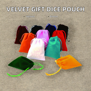 10*12cm Eco-Friendly Velvet Little Business Party Favor <b>Drawstring</b> Coin Purse Gift <b>Pouches</b> for Dice & Dice Collections - Product Image 2