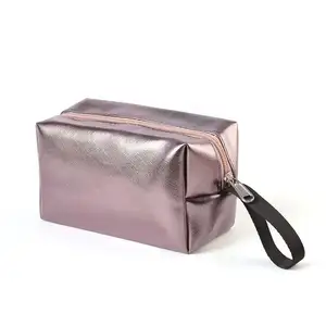 Shiny PU leather Cosmetic Bag Makeup pouch Organizer beauty New Listing Shiny Metallic PU Leather Beauty Cosmetic Toiletry Bag