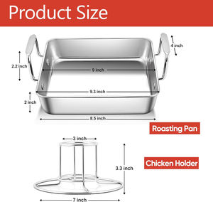 <span class=keywords><strong>SEB</strong></span> Petite rôtissoire avec canette de bière Support pour poulet Moules carrées en acier inoxydable Four à griller Fumoir - Product Image 2