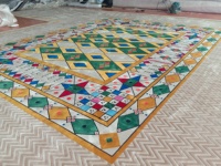 Tapis de sol en laine/soie fait main avec poils longs et résistant aux taches, style moderne, tapis de salon