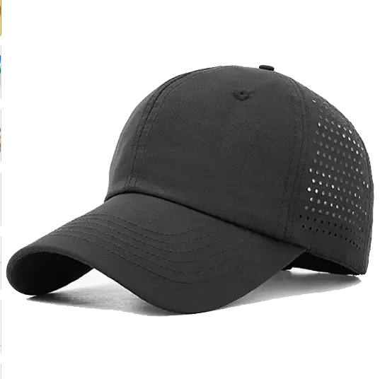 Casquette de course à séchage rapide avec logo personnalisé Casquette de golf en maille avec perforation au laser Casquette de camionneur