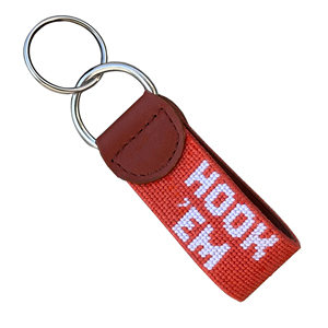 Cowhide Custom Needlepoint Design Genuine Leather Key Fob Fashion Customizable Key Chains