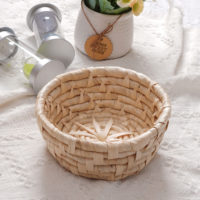 Panier de rangement en rotin tressé à partir de pailles de maïs, style pastoral, pour clés, télécommandes, articles divers et bracelets, usage domestique, Laizhou