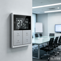 Panneau de commande de thermostat intelligent KNX 3-en-1 avec 6 interrupteurs en matériau PC IP20 - pour appartements, hôtels et salles de conférence
