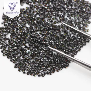 Yadis Wholesale Small size pieces beads Round Shape High Quality black moissanite diamonds for jewelry manufacturer