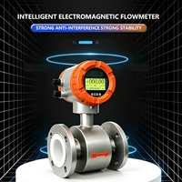 RUIJI Flowmeter Magnetik Berflens IP65 IP67 IP68 220VAC Digital LCD Flow Meter OEM untuk Proyek Pompa Cairan