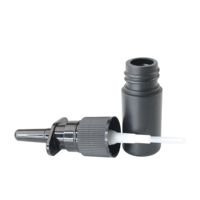 Flacon pulvérisateur nasal fin en HDPE noir de 5 ml, récipient en plastique pour liquides médicamenteux avec pulvérisateur nasal noir