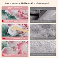 Tapis de sol de salle de bain floral en forme d'alien, absorbant rapidement l'eau, en terre de diatomée, résistant à la saleté, antidérapant, pour toilettes et lavabos