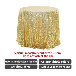 Hot Selling Sequin <b>Tablecloth</b> Pink Gold <b>Round</b> Wedding Decoration Table Cloth for Events Party - Product Image 2