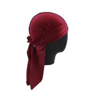 HP03 Phụ Nữ Màu Sắc Tùy Chỉnh Logo Unisex Head Wraps Ngủ Nhung Khăn Durag Nắp Ca-pô Cap Bandana