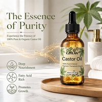 Minyak Jarak Hitam Label Pribadi Cold Pressed Menutrisi Rambut, Bulu Mata, Alis, Memperbaiki Pertumbuhan Rambut, Memperkuat, Minyak Jarak Organik Grosir