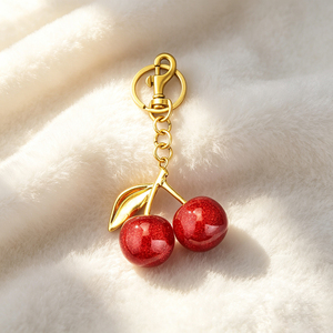 Cute 3D Strawberry Zinc Alloy Carabiner Keychain Fashion Trend <b>Key</b> <b>Ring</b> for <b>Bag</b> Decor - Product Image 2