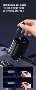 Caricabatterie Rapido per Auto 4 in 1 con Display Digitale LED, 2 Cavi Retrattili Tipo C, Caricatore Portatile per <span class=keywords><strong>iPhone</strong></span> 16 - Product Image 2
