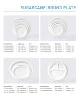 Assiettes en papier 100% compostables, assiettes à 3 compartiments, jetables pour les repas quotidiens, 9 pouces, 10 pouces