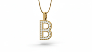 Luxury Natural Diamond Alphabet B Pendant for Women Personalized Initial <b>Letter</b> Fine Jewelry in <b>Gold</b> for Daily Wear and Gifting - Product Image 4
