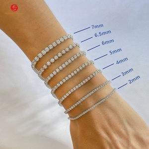 <span class=keywords><strong>Pulsera</strong></span> de Tenis Clásica de <span class=keywords><strong>Oro</strong></span> Sólido de 10K y <span class=keywords><strong>14K</strong></span> con Diamantes Cultivados en Laboratorio de 2mm-5mm para Hombre y Mujer - Product Image 2