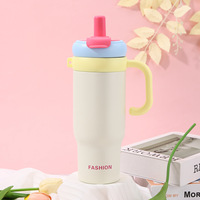 Bouteille isotherme portable personnalisée en acier inoxydable à double paroi avec poignée pour boissons chaudes et froides