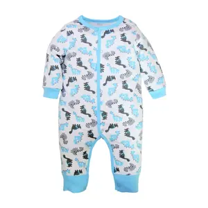 Nieuwe Hot Custom Lange Mouwen Peuter Kleding Drukknoop Gebreide Gespikkeld Footie Biologisch Katoen Pijamas Voor Jongens Meisjes Baby Rompertjes