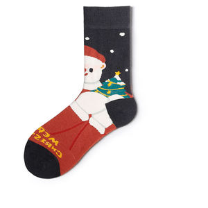 Chaussettes mi-longues personnalisées pour hommes et femmes, 5 paires, chaussettes mi-longues de Noël, Père Noël, idéales pour les cadeaux de Noël - Product Image 2