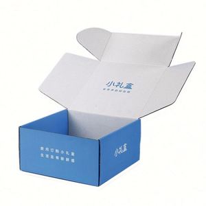 Caja de Envío de Papel Azul con Diseño Personalizado y Logotipo, Embalaje Ecológico con Laminado Mate para Crema de Ojos Natural - Product Image 1