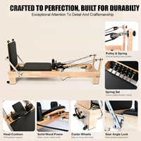 Machine de Pilates Reformer en bois de chêne commercial avec Jump Board, portable, pour usage en studio de santé et d'entraînement, EN ISO 20957, OEM ODM, logo personnalisé
