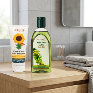 Combo de soins de la peau Patanjali - Huile capillaire Amla 200 ML + Après-shampoing réparateur 100 ML en plastique - 14 Rs de réduction - Product Image 3