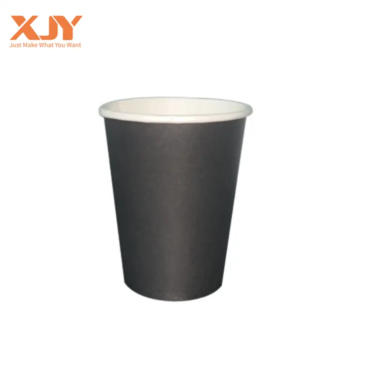 XJY customized printed single wall disposable 8oz 12oz 16oz paper coffee tea cups hot coffee with sleeves and lid