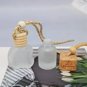 Bouteille d'aromathérapie en verre pendentif 6ml, bouteille de parfum carrée suspendue en forme de pomme vide