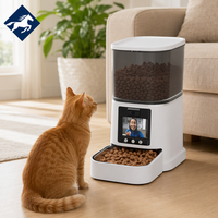 Distributeur automatique de nourriture pour animaux de compagnie WiFi 5L avec caméra de visioconférence bidirectionnelle, vision nocturne, reconnaissance IA, design portable et mignon pour chats et chiens