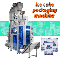Machine d'emballage automatique verticale pour sachets/films de glace en cubes carrés de 1 à 10 kg, avec pesage, remplissage et scellage, pour les fournisseurs alimentaires