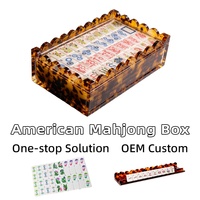 Boîte en acrylique pour Mahjong américain, support transparent à bords festonnés pour tuiles, plateau organisateur pour jeu de Mahjong
