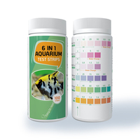 Kit uji akuarium 6-in-1 Parameter Multi-Parameter strip Monitor PH, klorin, kekerasan untuk tangki ikan, akuarium karang dan karang