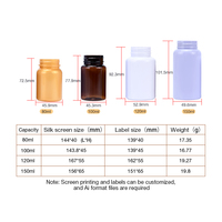 Bouteilles en plastique pour pilules 80ml 100ml 120ml 150ml, flacons pharmaceutiques en PET avec joint, contenants pour médicaments et vitamines