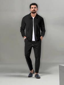 Conjunto Deportivo Casual para <span class=keywords><strong>Hombre</strong></span> 2026, Corte Ajustado, Otoño, Chaqueta <span class=keywords><strong>con</strong></span> Cierre y Bolsillos, Pantalones, <span class=keywords><strong>Traje</strong></span> Personalizado de 2 Piezas - Product Image 2