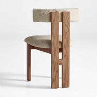 Chaise de salle à manger de style nordique moderne, cadre en bois massif, coussin en éponge souple, chaise de salle à manger, chaise de restaurant