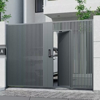 Conception coulissante de porte coulissante en métal escamotable en aluminium résidentiel moderne pour la porte principale de la maison, porte de clôture électrique