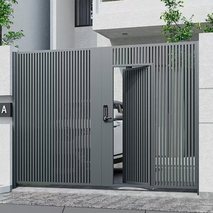 Conception coulissante de porte coulissante en métal escamotable en aluminium résidentiel moderne pour la porte principale de la maison, porte de clôture électrique - Product Image 4